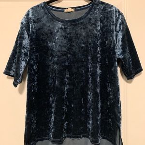 Dark teal velvet top